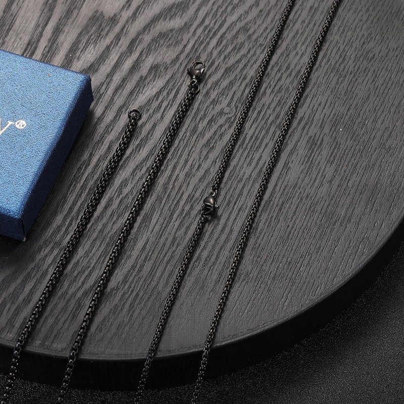 RWQIAN Men's Women's Stainless Steel Chain in Silver/Gold/Black Venetian Chain