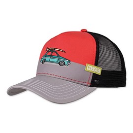 Coastal - Retro Beauty (Red/Grey) - Trucker Cap Mesh Cap Cap Hat Cap Caps, Red/grey
