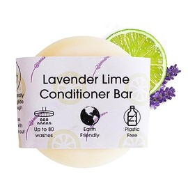 Natural Lavender Lime Hair Conditioner Bar, Handcrafted with Essential Oils, Shea Butter, All Hair Types, UK Made (15g)