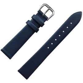 MZBUTIQ 10 mm Dark Blue Flexible Genuine Slim Leather Watch Bands Straps Replacement for Women Mens