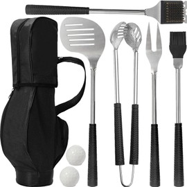 Jishi 8pcs Golf BBQ Grill Accessories Grilling Gifts for Men Golfers Stocking Stuffers for Men, Dad Gifts from Daughter Son, Funny Christmas Golf Gifts for Men Unique Barbecue Tool Set Camping Gadgets