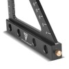 STAHLWERK Angle triangle with stop and marking needle, metric aluminium