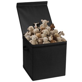 Maxuni Large Toy Box Chest with Lid-Removable, Fabric Foldable Storage Boxes [1 Pack], Collapsible Sturdy Toy Storage Organizer Boxes Bins Baskets for Living Room, Bedroom, Nursery