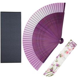 TOuWA Men's Ladies' Fan, Silk, Bamboo Ribs, Japanese Pattern, Lightweight, Japanese Souvenirs, Festivals, Fireworks Displays, New Year's Parties, Recitals, Yukata, Kimono, Japanese Accessories, Kabuki