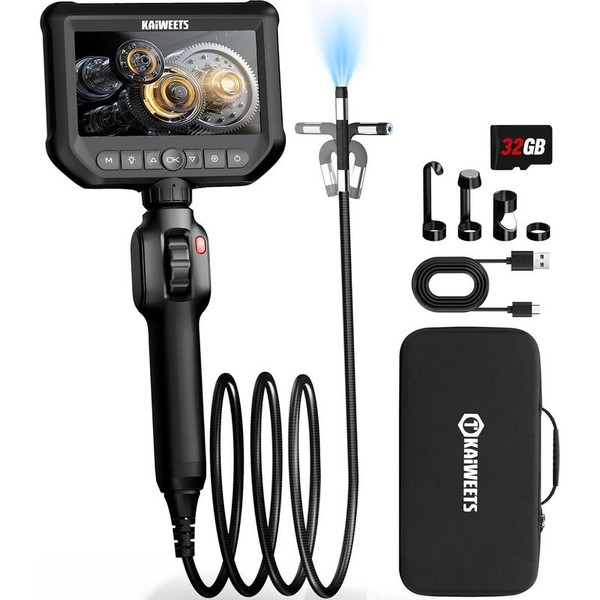 KAIWEETS Industrial Endoscope Borescope Camera with 5FT Semi-Rigid Cable Detecting