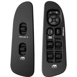 Power Window Master Switch with Bezel (Driver and Passenger Side) for Dodge Ram 1500/2500/3500 2002-2009, Dakota 2001-2004, Durango 2001-2003, Sprinter 2500 2005-2009, Black