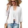GRECERELLE Women's 3/4 Sleeve Summer Lightweight Knit Cropped Shrugs Cardigan