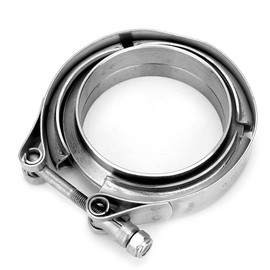 2.75 Inch Turbo Exhaust Pipe Stainless Steel V-Band Clamp, 2 Pieces Flange Kit for Exhaust Clamp Bri
