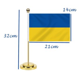 Ukraine Desk Flag, 30 cm Large Small Ukrainian Banner Outdoor, Tiny Print Decor for Office, Home, Table, Desk, Ukraine