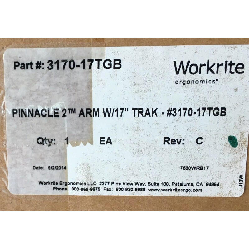 Workrite Ergonomics CG180S26 Straightaway Keyboard Tray w/ 17" Pinnacle Track
