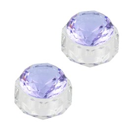 UTALIND 2 pcs Dappen Dish with Purple Lid Crystal Nail Dappen Dish Clear Nail Crystal Bowl for Nail Art Tools