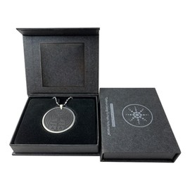 EMF Amulet Flying Archangel Protection Necklace,Volcanic Energy Stone Stainless Steel Blocker Shield Meditation Necklace(46mm)