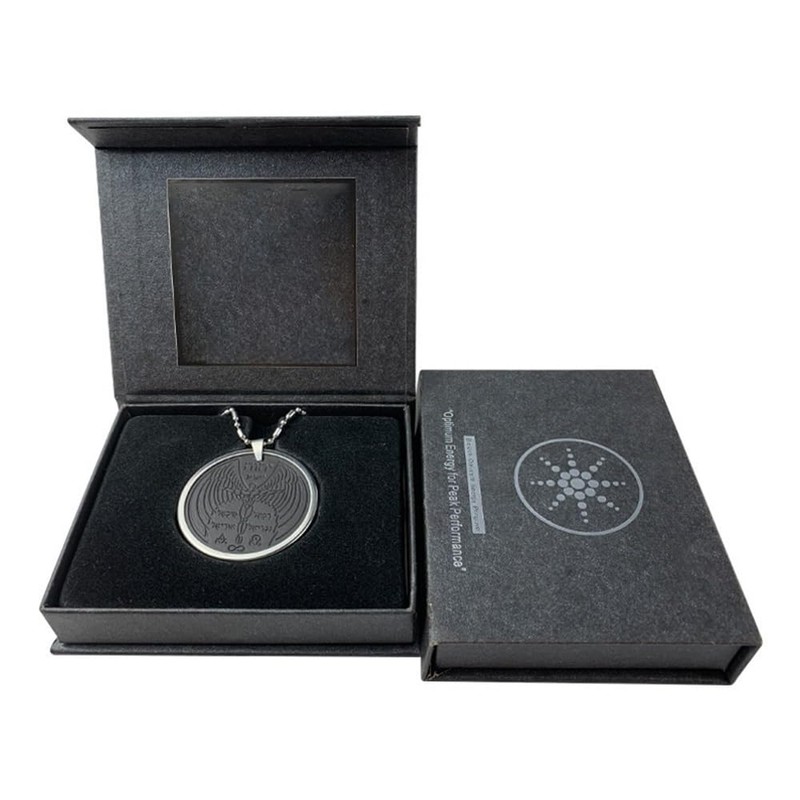 EMF Amulet Flying Archangel Protection Necklace,Volcanic Energy Stone Stainless Steel