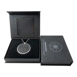 EMF Amulet Flying Archangel Protection Necklace,Volcanic Energy Stone Stainless Steel Blocker Shield Meditation Necklace(46mm)