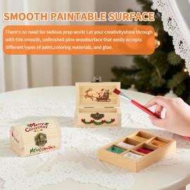2 Pcs Unfinished Wooden Treasure Box for DIY Crafts (2*Small)