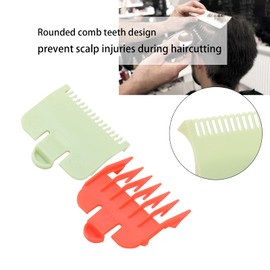 Hair Clipper Guide Combs, Clipper Guards Cutting Guides Easy Buckle for Barber Shop(Red and green)