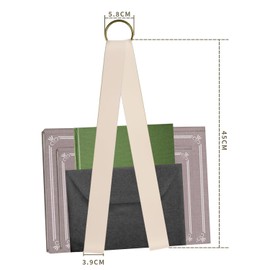 Newspaper Holder Wall, Hanging Organiser for File, Magazines and Flyer, A4 Leaflet Stand, Hanging Letter Stand, Leather File Organiser, Wall Mounted, Book Storage, Beige, Pack of 1