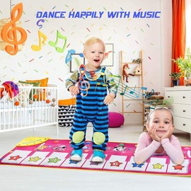 Piano Music Dance Mat, Educational Music Toys for 1-6 Year Old Girls Boys Toddlers Infant Kids Gifts for 2-6 year Old Boys Girls Birthday Present