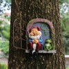 Mini Garden Resin Crafts Decoration Gnome Window Sleeping Garden Sculpture