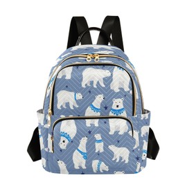 ALAZA Polar Bear Mini Backpack Purse for Women Travel Bag Lightweight Shoulder Bag Fashion Daypack