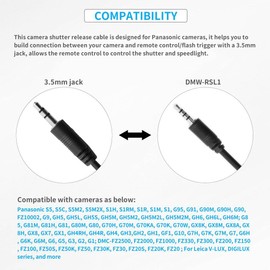 3.5mm to L1 Camera Shutter Release Cable Remote Control Cord Speedlight Flash Trigger Connect Spring Coiled Wire Cord for Panasonic GH4 GH3 GH2 GH1 DMC-FZ2500 FZ2000 FZ1000 FZ330