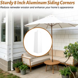 ForoGore 8 Pcs Aluminum Siding Corners 8 Inch White Aluminum Corner Trim for Wooden House Mobile Home Exterior Siding Corner Cap with Screw