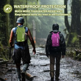 15L Waterproof Hiking Daypack, Small Backpack Travel Outdoor, Lightweight Day Pack with Tool Loops(Dark Yellow)