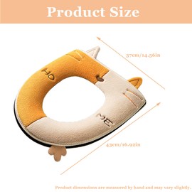 CHENNAN Reißverschluss Toilette Sitzkissen Toilettensitzbezug Tragbarer Heimtoilettensitzkissen Cover WC Sitz Pad Toiletten Sitzbezug Kätzchen-Muster Für die meisten Toiletten geeignet 37x43cm