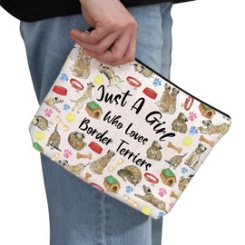 Generic PYOUL Border Terriers Gift Just A Girl Who Loves Border Terriers Makeup Bag Border Terriers Owner Cosmetic Bag Dog Mom Gift (Loves Border Terriers Bag)