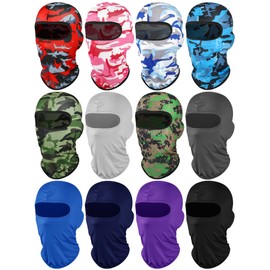 12 pasamontañas con protección solar, protección solar, protección UV, para deportes al aire última intervensión, Color Retro, Talla única