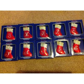 Studio design  NEW STUDIO DESIGN regent square new letter "S" stocking red monogram ornament