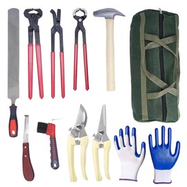 1112TEMP 11pcs Farrier Tools Farrier kit Horse shoeing Tools Farrier Supplies Farrier Tools for Horses Cattle Sheep and Donkeys