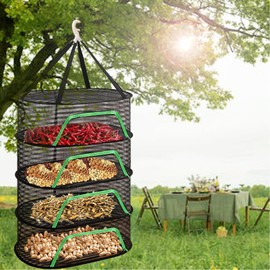 szdianhai Multi-Tier Drying Net, Herbs, Air Drying Net, Herb Dryer, with Hook, Mesh Frame for Sun Drying Clothing, Herbs, Flowers and Pasta, Black, 60 x 40 x 80 cm