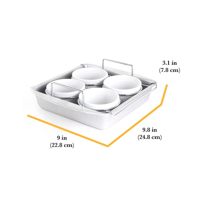 Chicago Metallic Professional 6-Piece Creme Brulee Set with 4 Porcelain