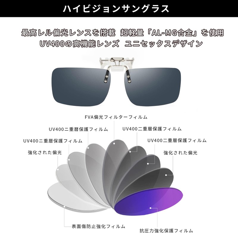 CEETOL Night Sunglasses, Clip, Driving Sunglasses, Front Bake Type, Day