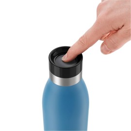 TEFAL BLUDROP Water Bottle, Reusable Stainless Steel Bottle, Hot and Cold Drinks, Dishwasher-Safe, Leak-Proof, 0.5 L, blue