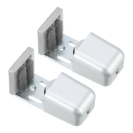 sourcing map 2Pcs Sliding Barn Door Floor Guide, 35-58mm Adjustable Stay Roller with Felt Pad, Flush Flat Bottom Roller Wheels for Doors, Closet, Small Space, Silver