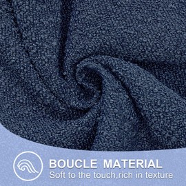 ORTIGIA Boucle Lumbar Pillow Covers 14x24 Blue Textured Body Pillowcase Neutral Pillowcases for Indoor Couch Sofa Bed Cushion Living Room Modern Cushion Cases (Cover Only)