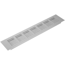 Vent Systems 300 x 60 mm / 12" x 2.4" Inch Air Supply Ventilation Grille - Silver Aluminium Rectangle Intake/Exhaust Grate - HVAC Register Cover for Floor, Wall, Door Duct