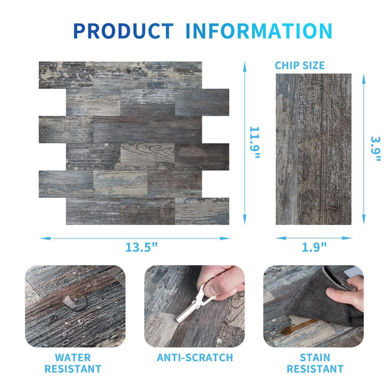 Art3d 10-Sheet Peel and Stick Backsplash PVC Wall Tile, Stickon