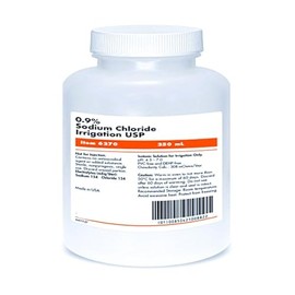 Solución salina estéril de 250 ml (8.5 fl oz) de la marca Genérico
