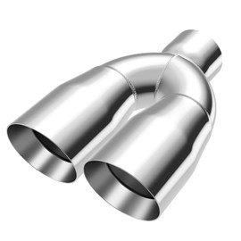 Dual Exhaust Tip 3 Inch Inlet 4 Inch Outlet 12" Length, Polished Stainless Exhaust Tip, Double Wall Weld-on Angle Cut, Universal Tailpipe for Car Truck