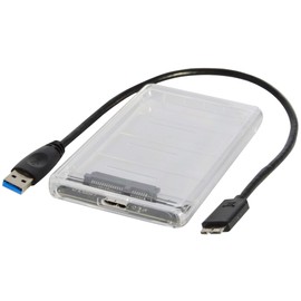 JacobsParts Transparent 2.5 Inch USB 3.0 to SATA Hard Drive Enclosure External HDD SSD Enclosure