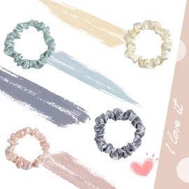 BELEVO Silk Hair Scrunchie Pack of 12, Silk Scrunchies Hair Scrunchies Elastic Satin Hair Bobbles Small for Women Girls Hair Scrunchie Women's Ponytail Hair Accessories Hair Band Hair Ties