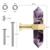 Amogeeli 2pcs Faceted Amethyst Crystal Cabinet Knobs with Screws, T