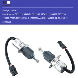 3919422 Fuel Shut Off Solenoid Yanmar 129953-77803 SA4754-12 24022035 Replacement for Cummins Diesel Engine 5.9L 8.3L, Ford Truck Part 12VDC
