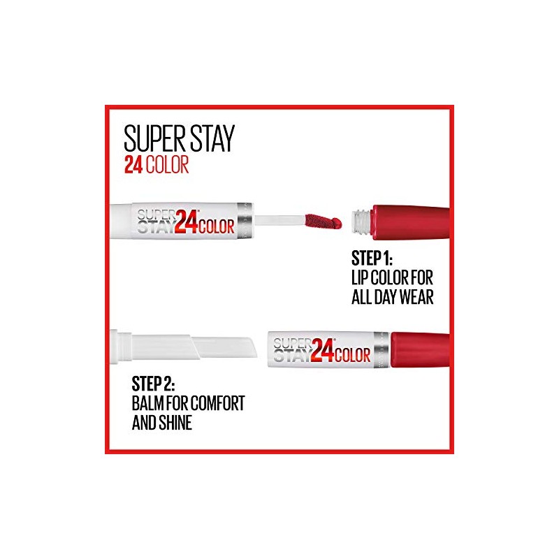 Maybelline SuperStay 24 2-Step Liquid Lipstick Makeup, Perpetual Plum, 1
