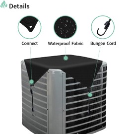 SunnyRoyal Air Conditioner Cover for Outside Units Waterproof Central A/C Unit Cover Outdoor Winter AC Compressor Condenser Cover Top 36 X 36 inch