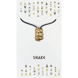 My Totem Tribe Spirit Animal Tribal Bead Necklace Native American Zodiac Unique Symbolic Inspirational Gold Pendant, Gold Plated, No Gemstone