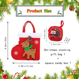 DHinkyoung Felt Christmas Treat Bags and Candy Box, Reusable Christmas Doll Gift Bags, Knitted Doll Gift Bags+Coin Purse for Children Holiday Parties Xmas Tree Hanging Decorations (Stockings)